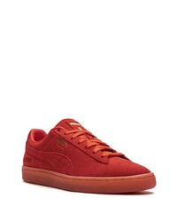 rote Wildleder niedrige Sneakers von Puma