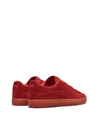 rote Wildleder niedrige Sneakers von Puma