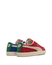 rote Wildleder niedrige Sneakers von Puma