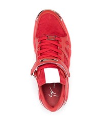 rote Wildleder niedrige Sneakers von Giuseppe Zanotti