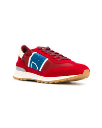 rote Wildleder niedrige Sneakers von Philippe Model