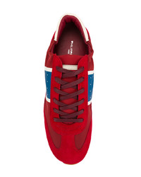 rote Wildleder niedrige Sneakers von Philippe Model