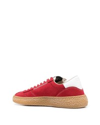 rote Wildleder niedrige Sneakers von Puraai