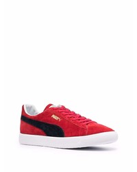 rote Wildleder niedrige Sneakers von Puma