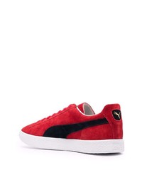 rote Wildleder niedrige Sneakers von Puma