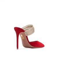 rote Wildleder Pantoletten von Aquazzura