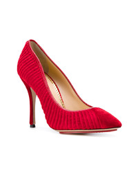 rote Wildleder Pumps von Charlotte Olympia