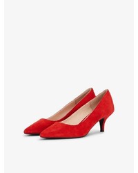 rote Wildleder Pumps von Bianco