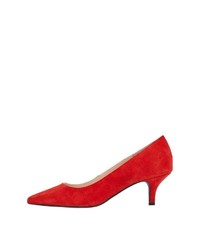 rote Wildleder Pumps von Bianco