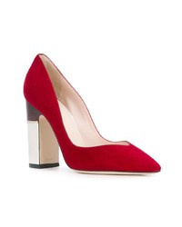 rote Wildleder Pumps von Pollini