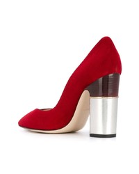 rote Wildleder Pumps von Pollini