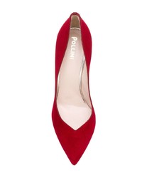 rote Wildleder Pumps von Pollini