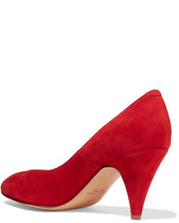 rote Wildleder Pumps von Mansur Gavriel