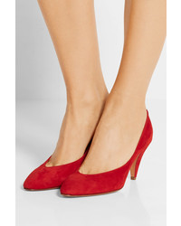 rote Wildleder Pumps von Mansur Gavriel