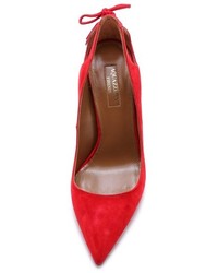 rote Wildleder Pumps von Aquazzura