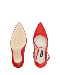 rote Wildleder Pumps von Nine West