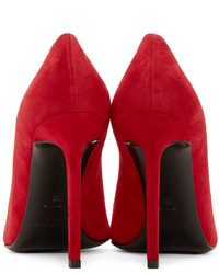 rote Wildleder Pumps von Saint Laurent