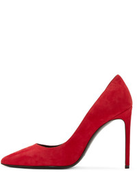 rote Wildleder Pumps von Saint Laurent