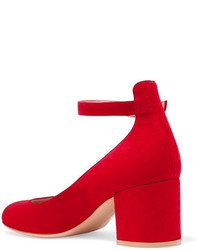 rote Wildleder Pumps von Gianvito Rossi