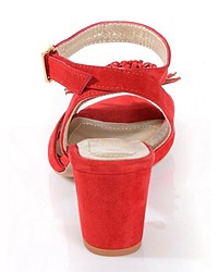 rote Wildleder Sandaletten von Alba Moda