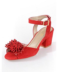 rote Wildleder Sandaletten von Alba Moda