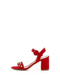rote Wildleder Sandaletten von Evita