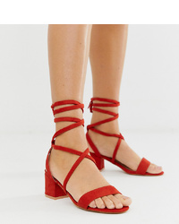 rote Wildleder Sandaletten von Glamorous