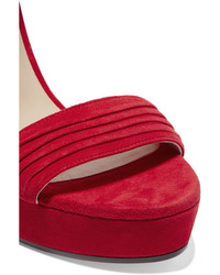 rote Wildleder Sandaletten von Jimmy Choo