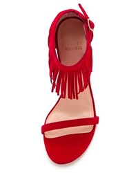 rote Wildleder Sandaletten von Stuart Weitzman