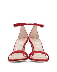 rote Wildleder Sandaletten von Gucci