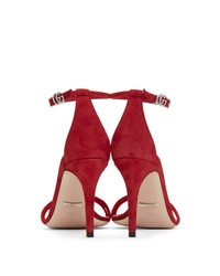 rote Wildleder Sandaletten von Gucci
