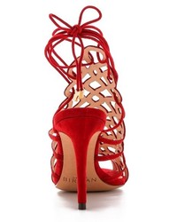 rote Wildleder Sandaletten von Alexandre Birman