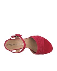 rote Wildleder Sandaletten von Tamaris
