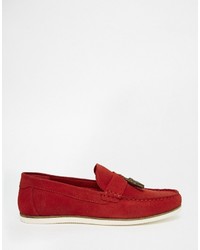 rote Wildleder Slipper mit Quasten von Asos