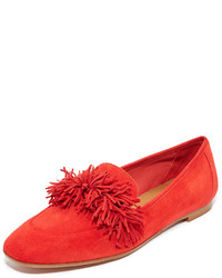 rote Wildleder Slipper von Aquazzura