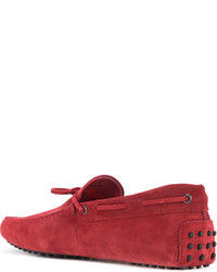 rote Wildleder Slipper von Tod's