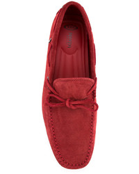 rote Wildleder Slipper von Tod's