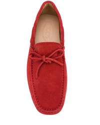 rote Wildleder Slipper von Tod's