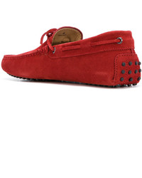 rote Wildleder Slipper von Tod's