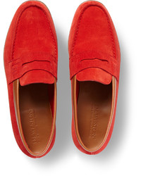 rote Wildleder Slipper