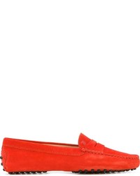 rote Wildleder Slipper von Tod's