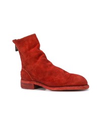 rote Wildleder Stiefeletten von Guidi