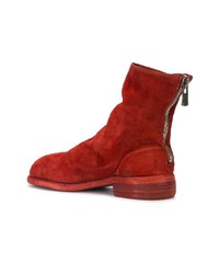 rote Wildleder Stiefeletten von Guidi