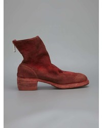 rote Wildleder Stiefeletten von Guidi