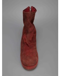 rote Wildleder Stiefeletten von Guidi