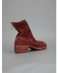 rote Wildleder Stiefeletten von Guidi