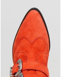 rote Wildleder Stiefeletten von Asos