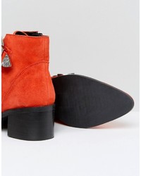 rote Wildleder Stiefeletten von Asos