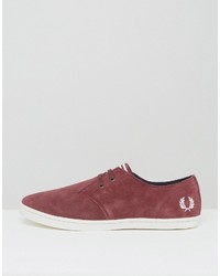 rote Wildleder Turnschuhe von Fred Perry