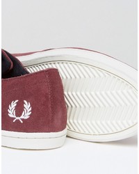 rote Wildleder Turnschuhe von Fred Perry